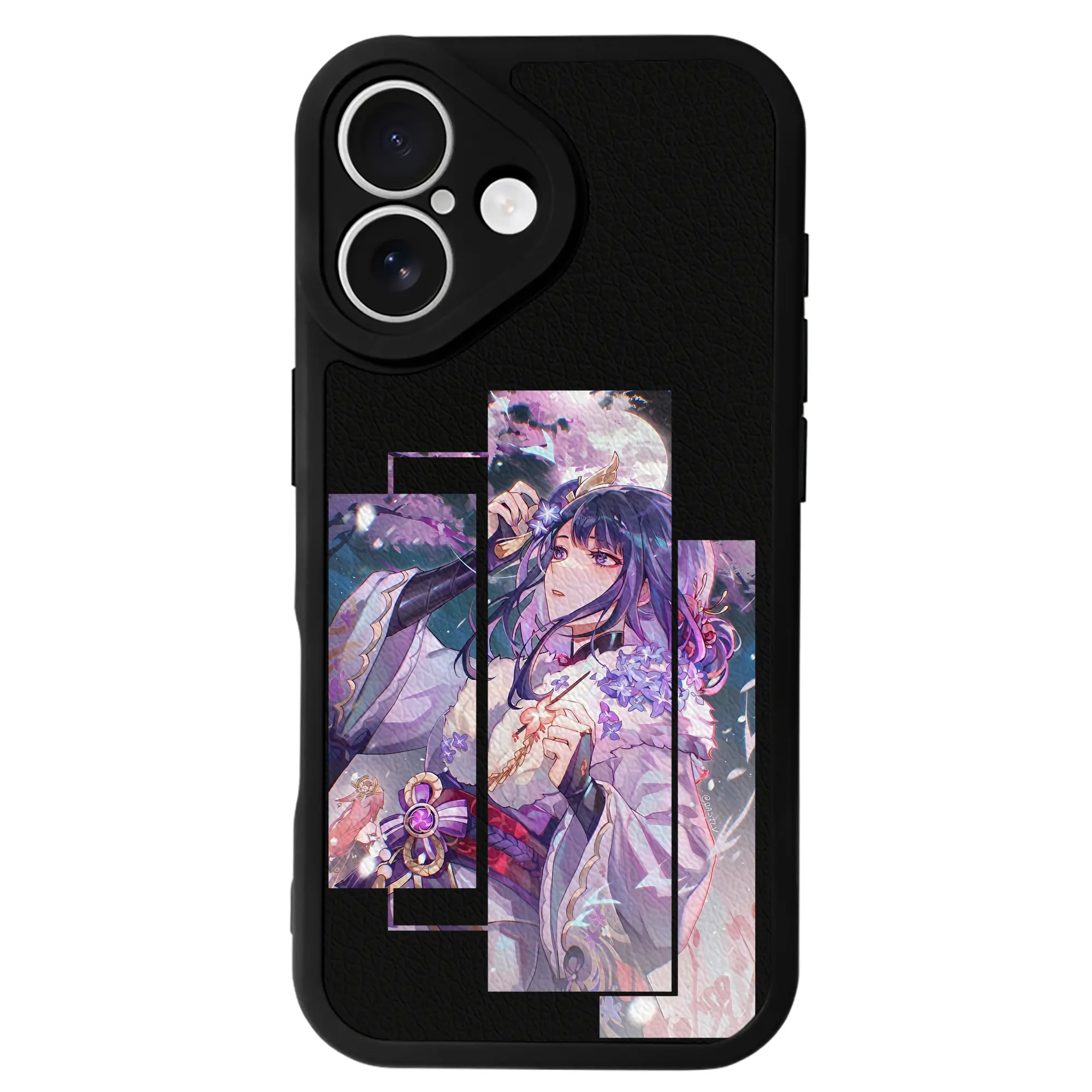 原 神 グッズ 雷電将軍 - IPhone 16シリーズ対応 ・ シリコンスマホケース ・ レザー調 ・ 高精度フィット ・ 耐衝撃 ・ ワイヤレス充電対応 ・ 精密カット